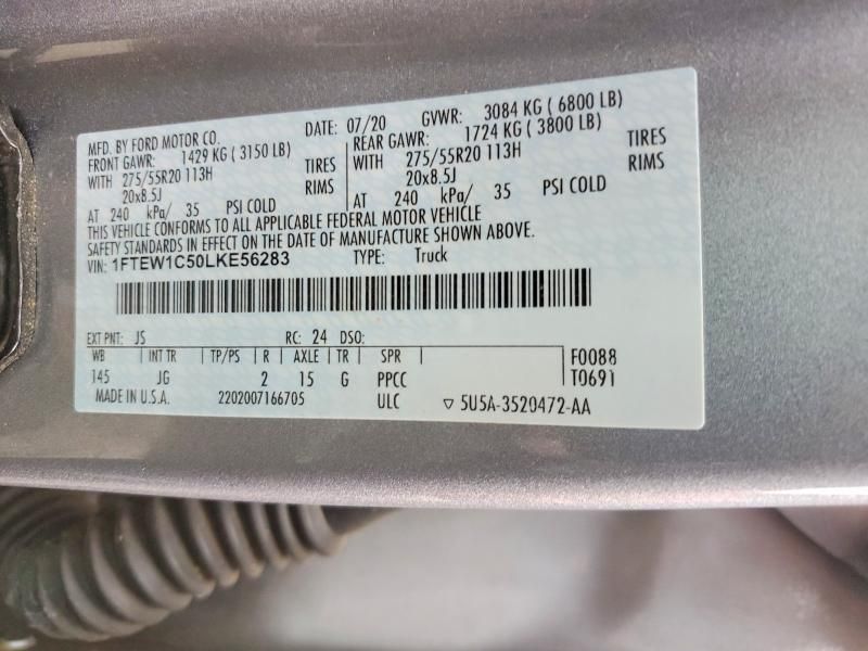 2020 Ford F150 Supercrew