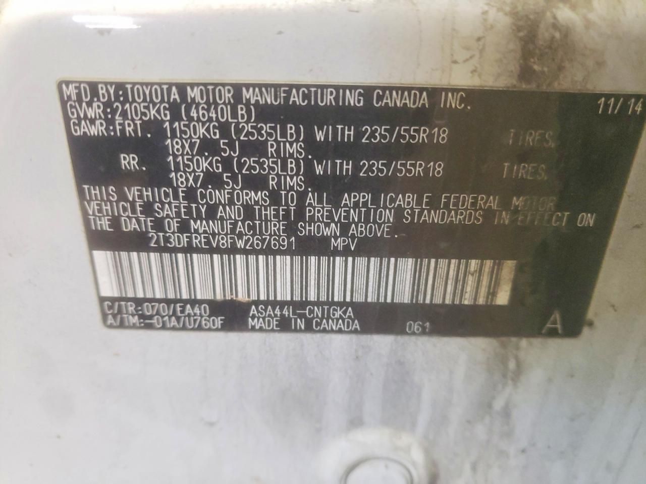 2015 Toyota Rav4 Limited