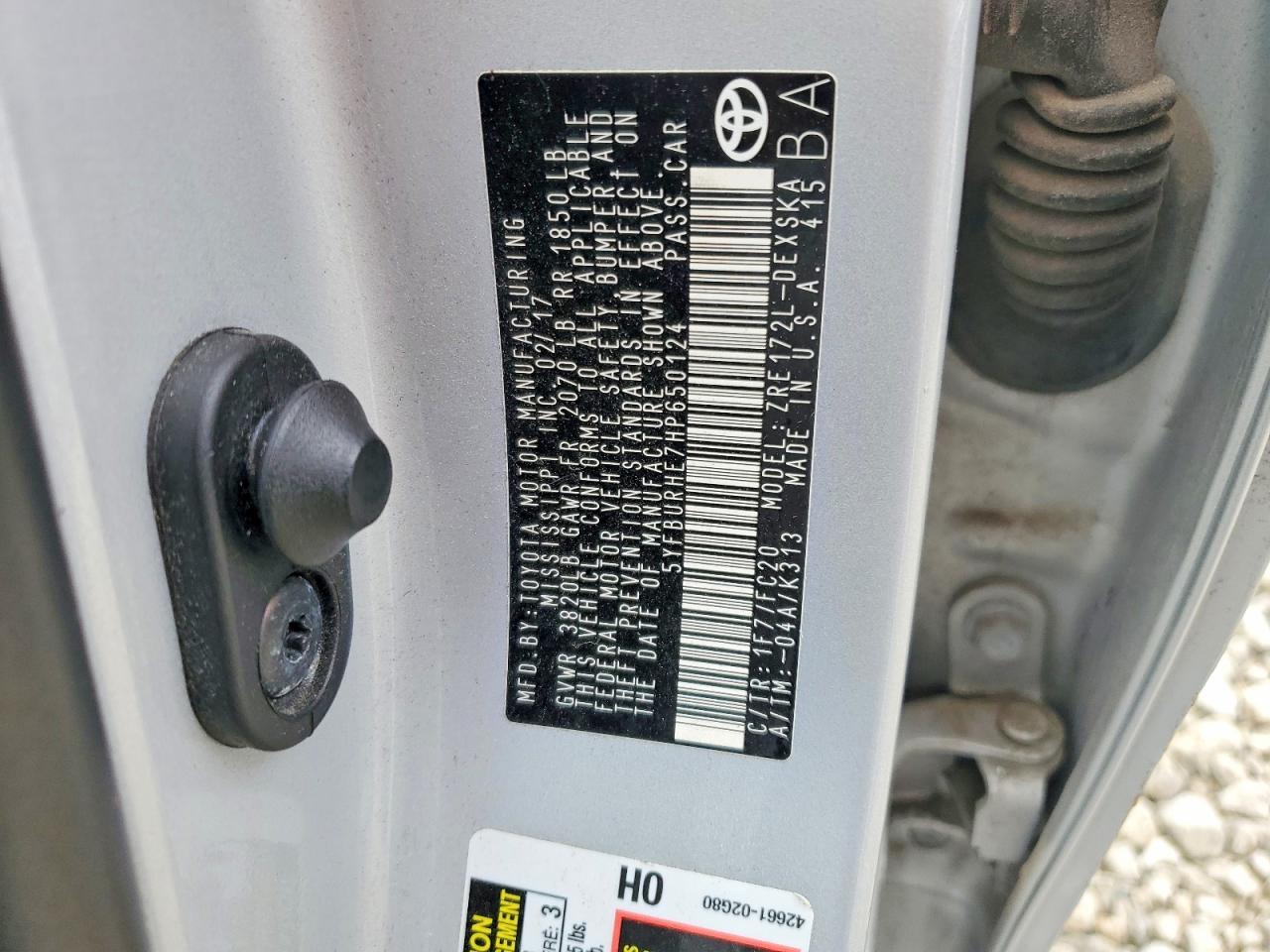 2017 Toyota Corolla l