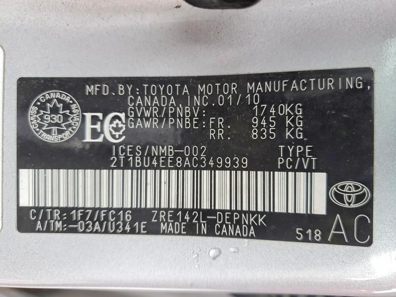 2010 Toyota Corolla Base