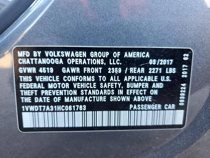 2017 Volkswagen Passat R-line