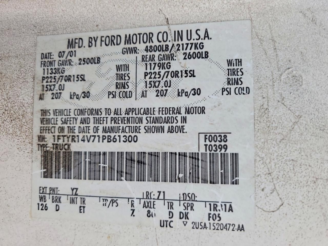 2001 Ford Ranger Super cab