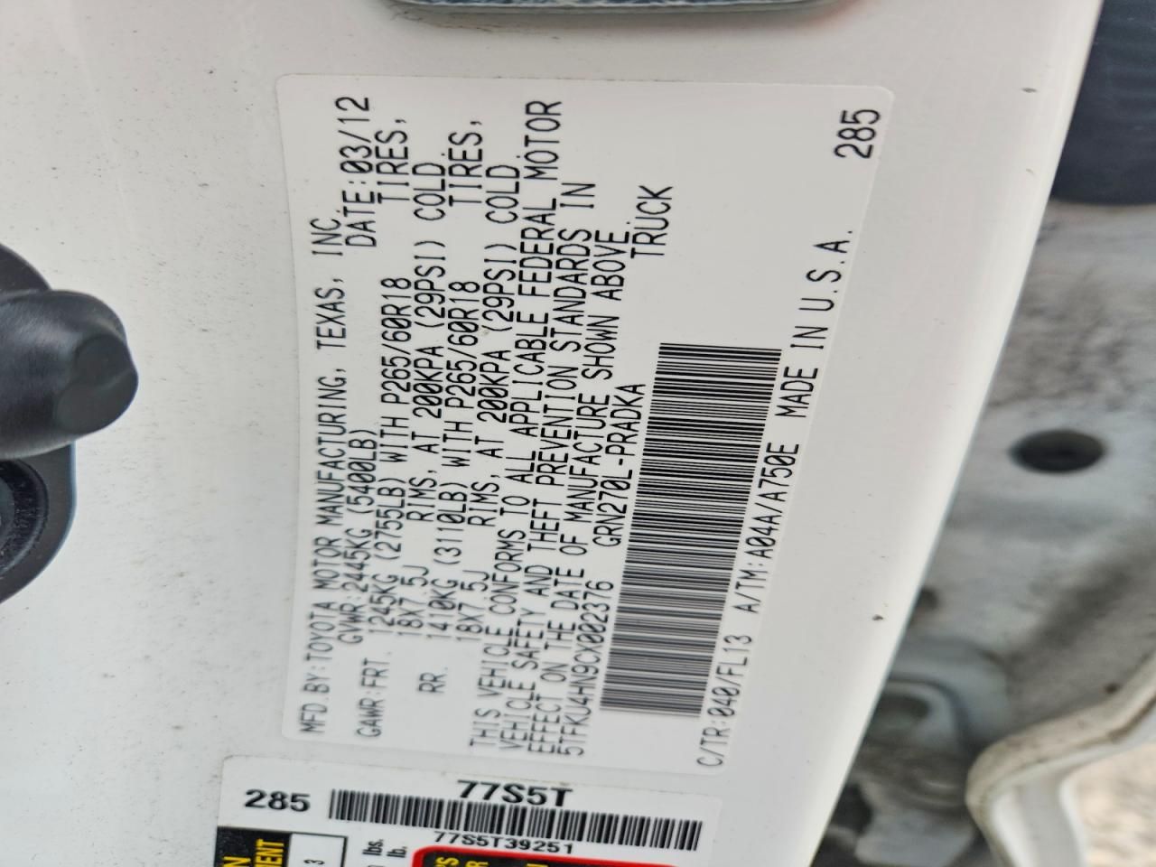 2012 Toyota Tacoma Double Cab Prerunner Long BED