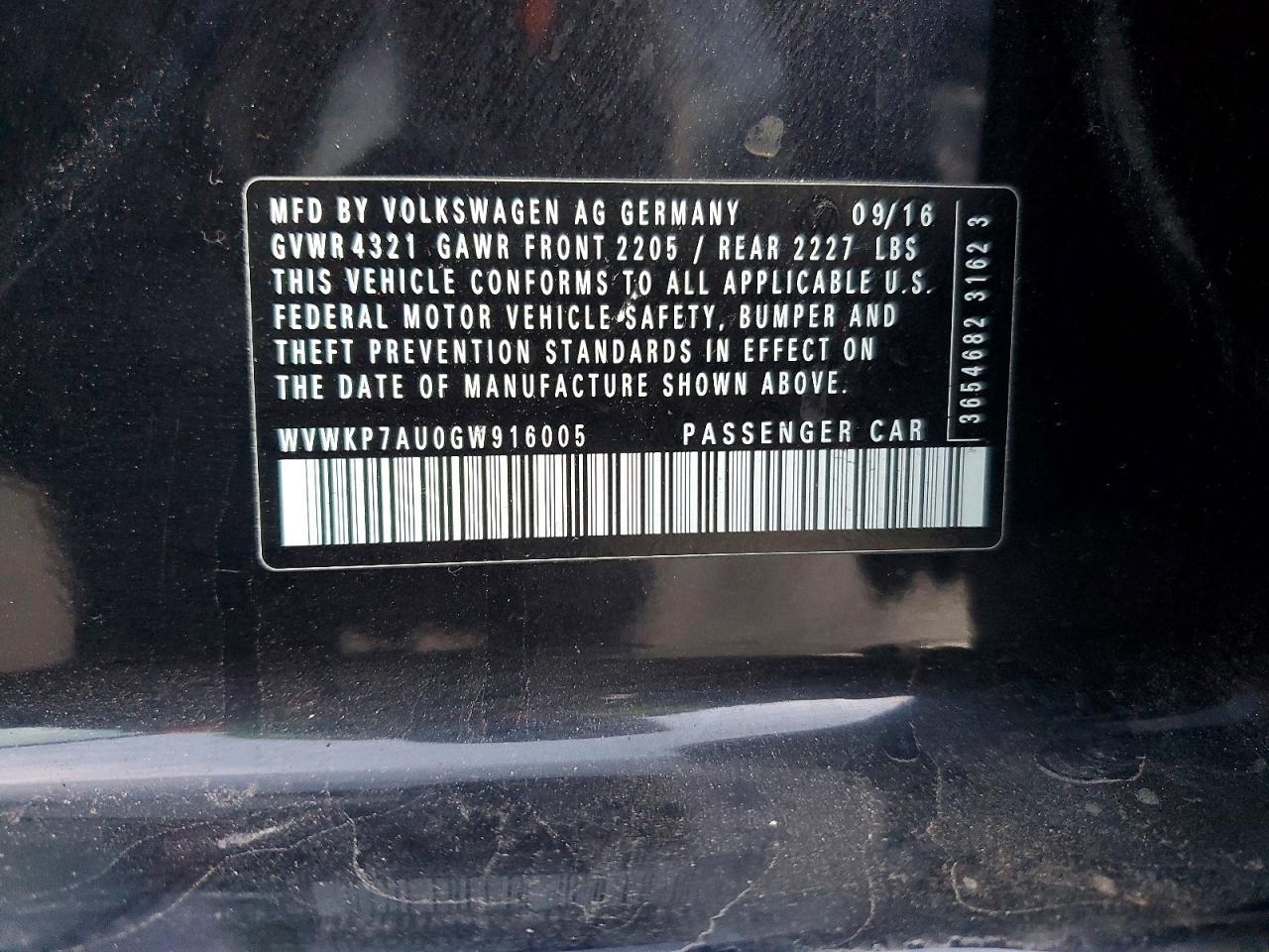 2016 Volkswagen E-golf se