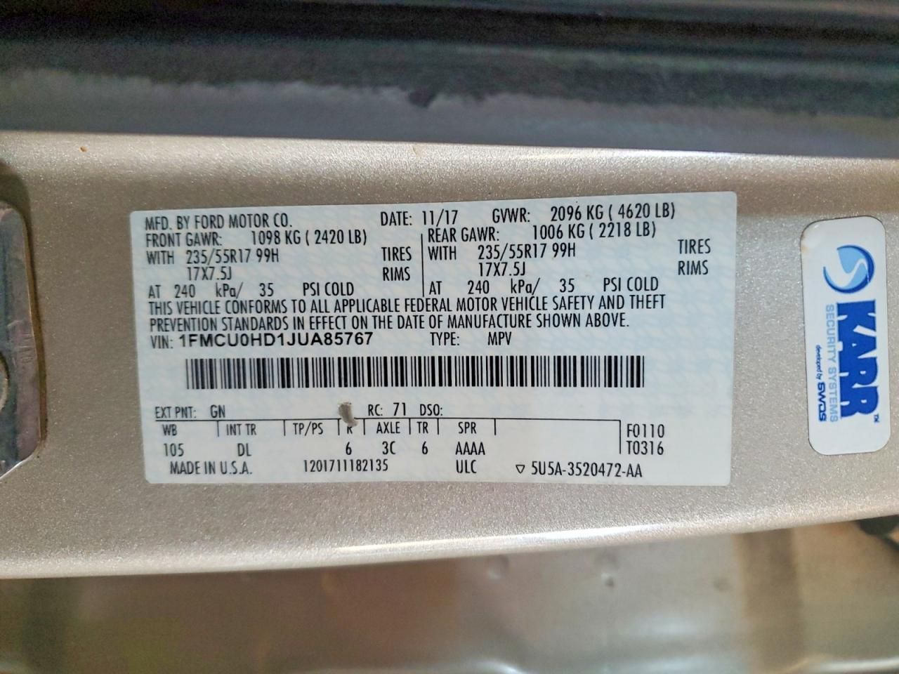 2018 Ford Escape sel