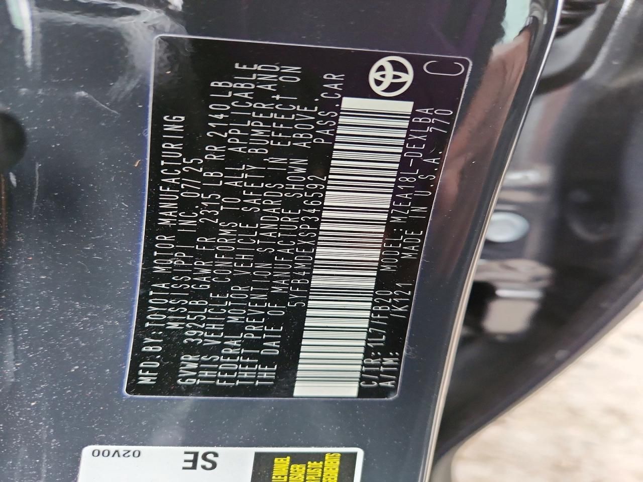 2025 Toyota Corolla le