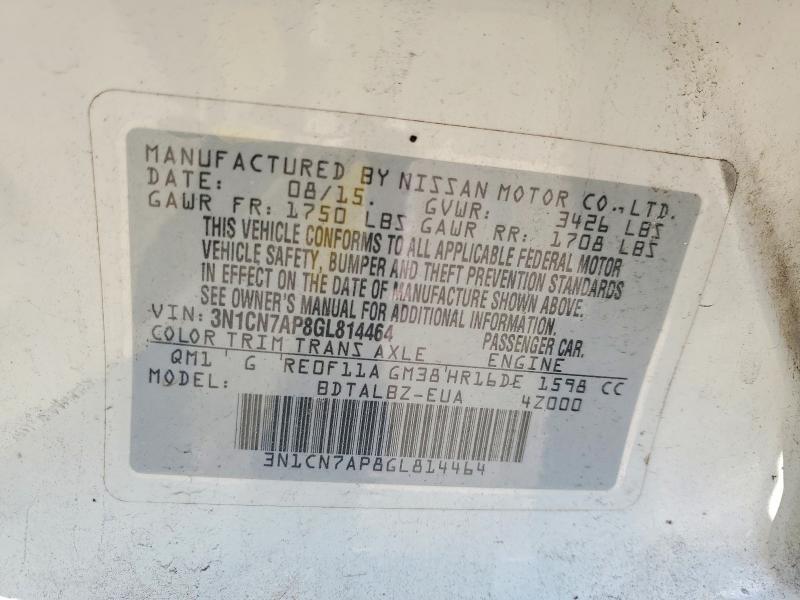 2016 Nissan Versa 1.6 sv