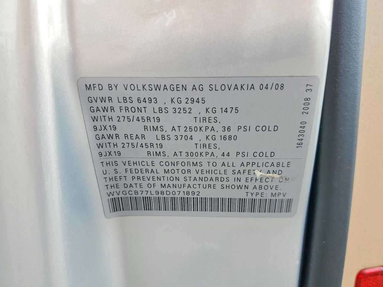 2008 Volkswagen Touareg 2 V8