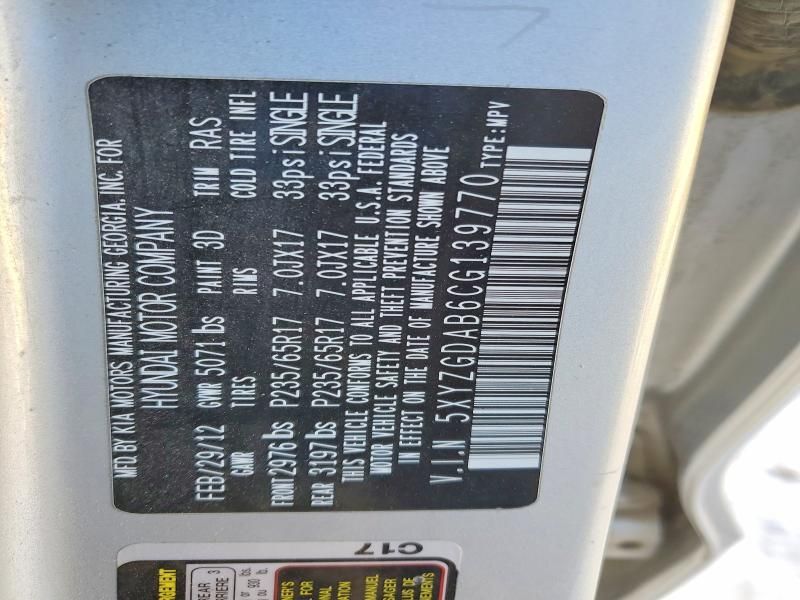 2012 Hyundai Santa fe gls