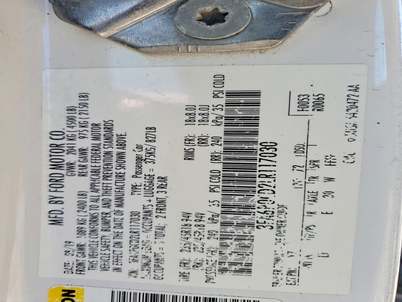 2020 Ford Fusion sel