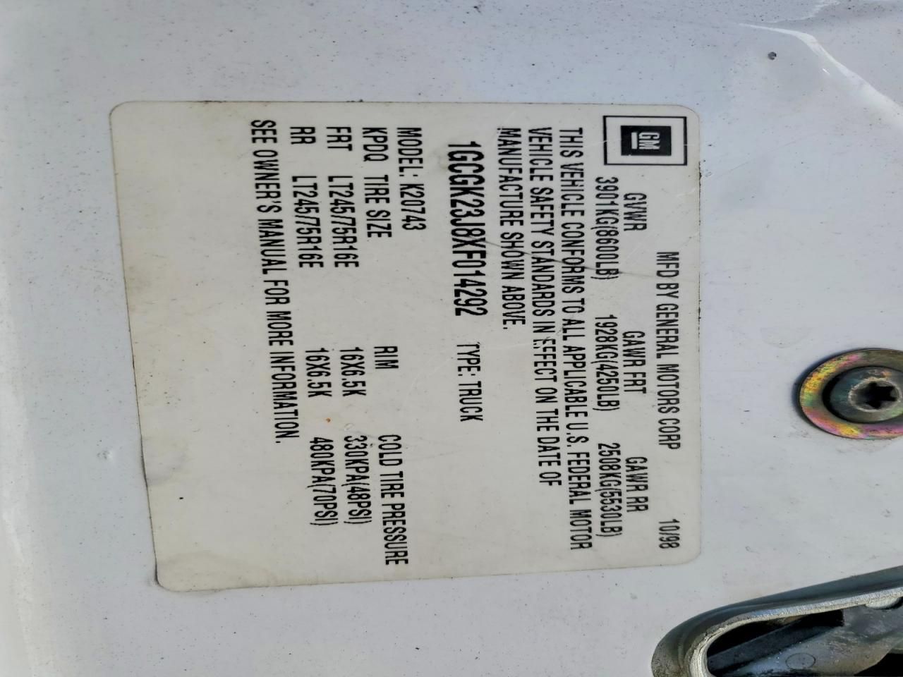 1999 Chevrolet Gmt-400 K2500