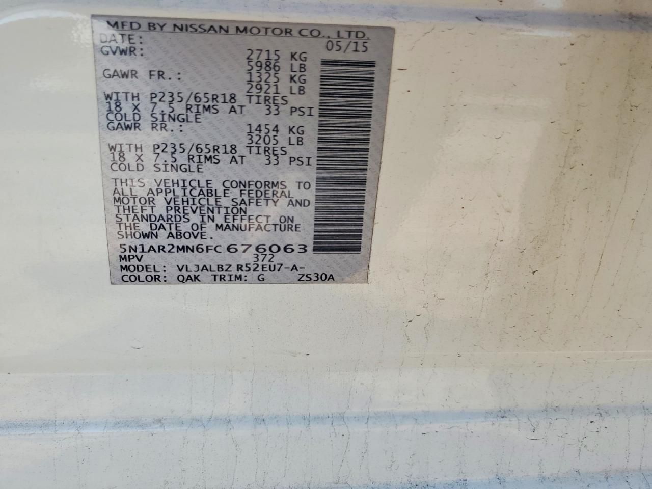 2015 Nissan Pathfinder s