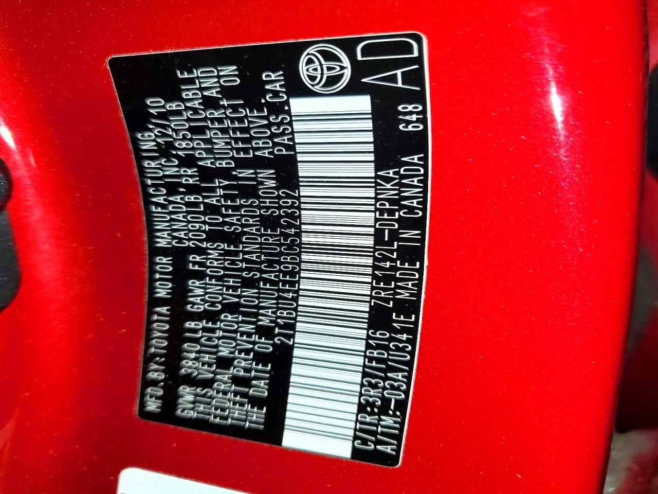 2011 Toyota Corolla Base