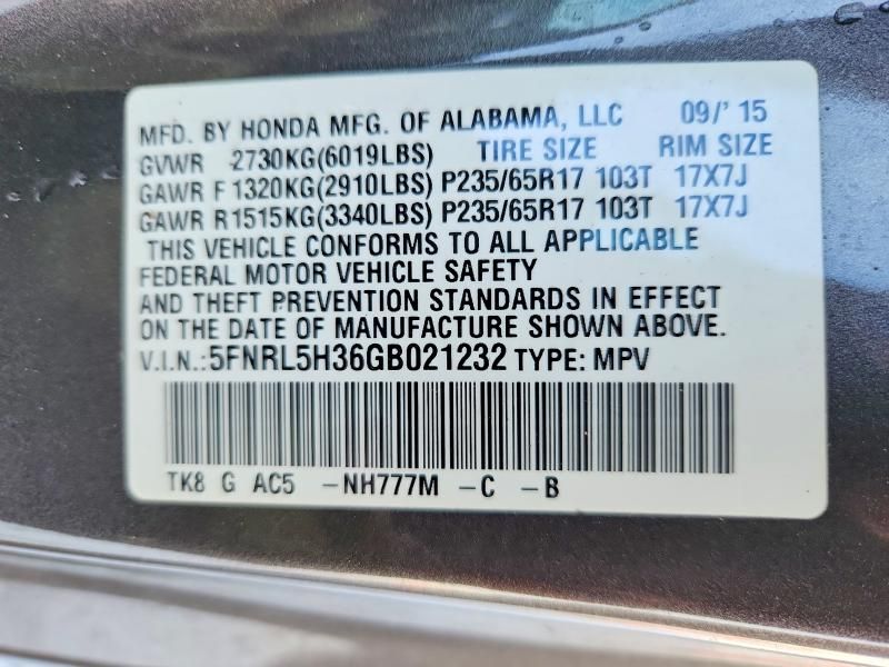 2016 Honda Odyssey se