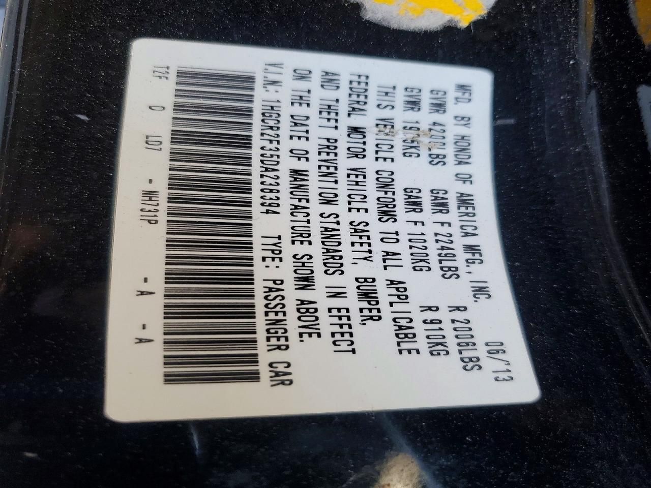 2013 Honda Accord lx