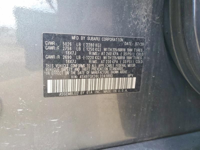 2020 Subaru Outback Onyx Edition xt