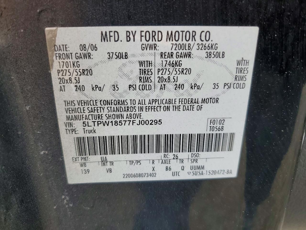 2007 Lincoln Mark lt