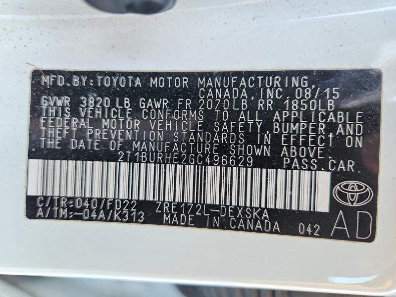 2016 Toyota Corolla l