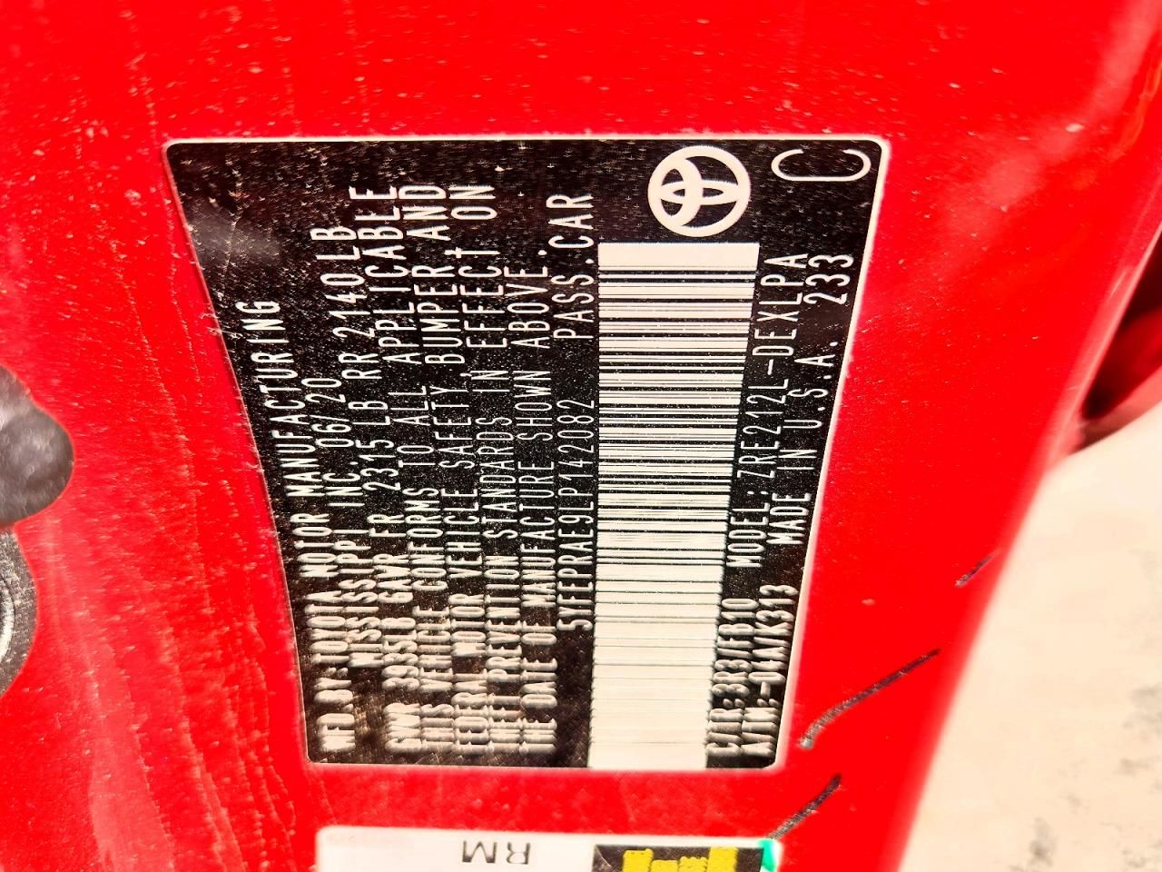 2020 Toyota Corolla le