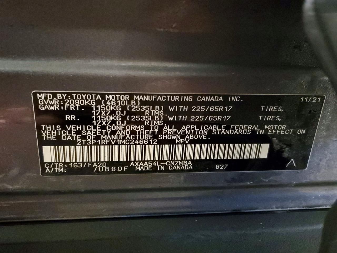 2021 Toyota Rav4 xle