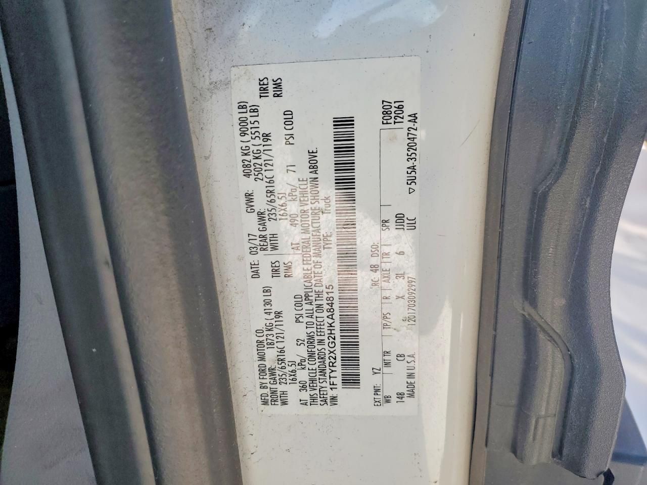 2017 Ford Transit 250 Delivery Van