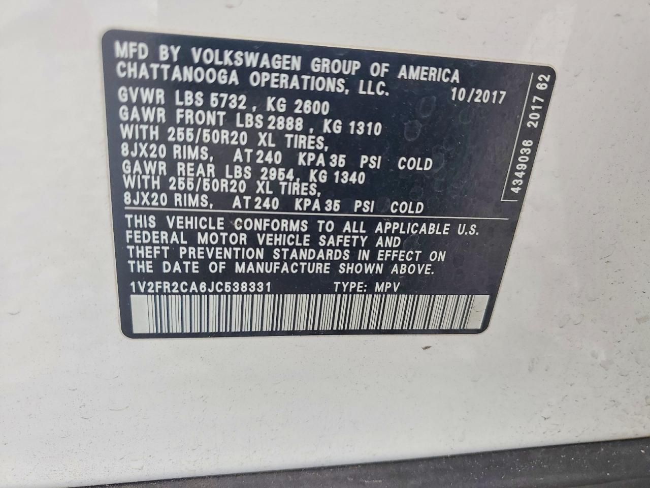 2018 Volkswagen Atlas se