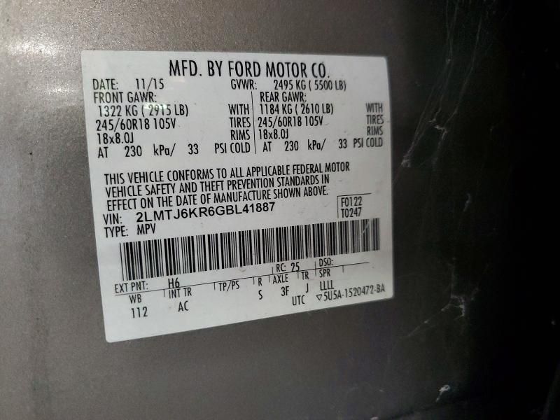 2016 Lincoln Mkx Select