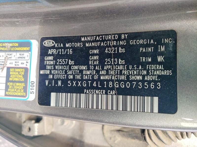 2016 KIA Optima lx Turbo