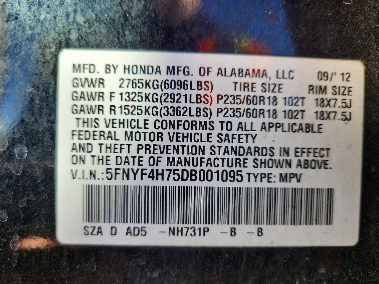 2013 Honda Pilot Exln