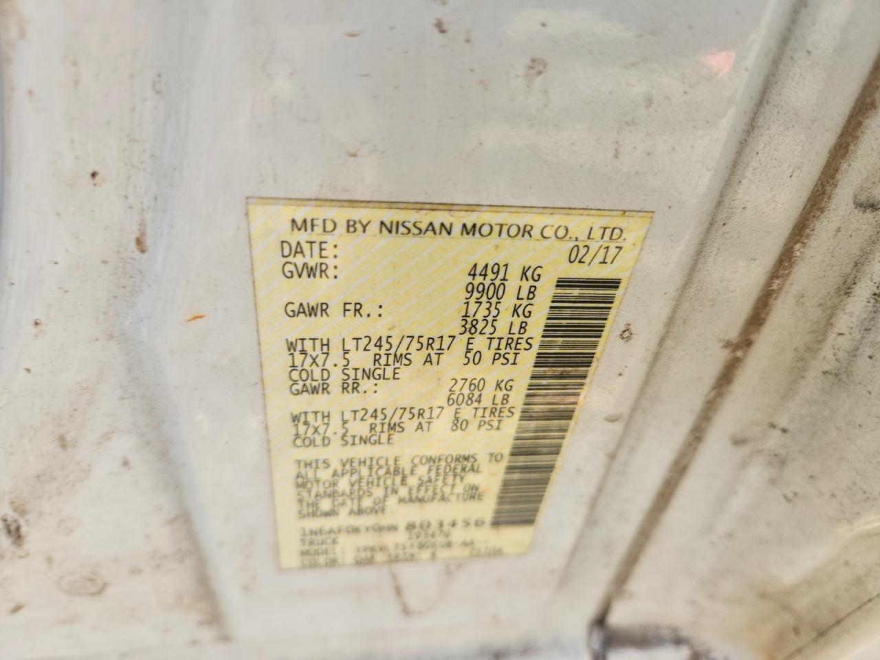 2017 Nissan NV 3500 HD SL