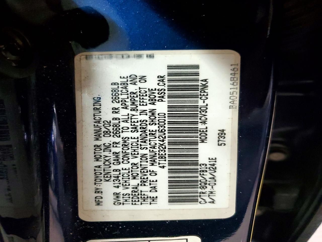 2002 Toyota Camry le