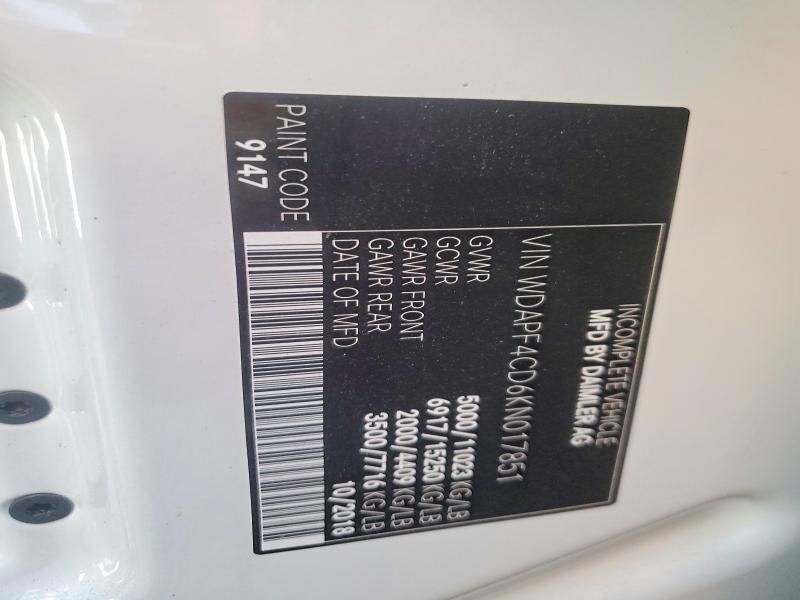 2019 Mercedes-Benz 2019 Mercedes Benz Sprinter 3-box Truck