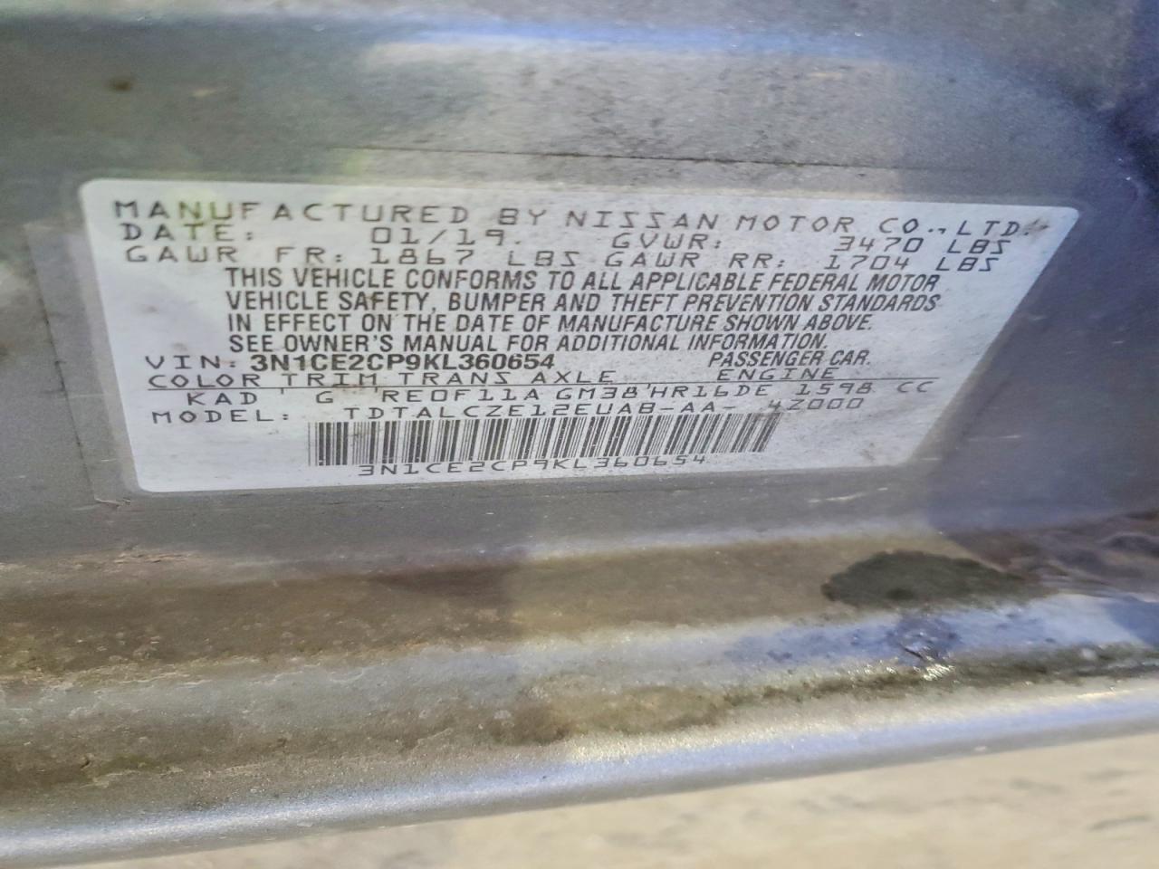 2019 Nissan Versa Note s