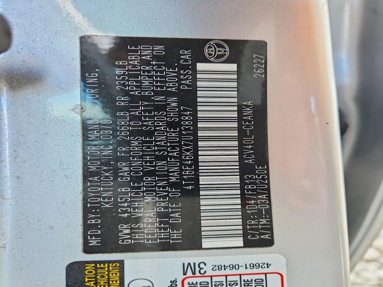 2007 Toyota Camry le