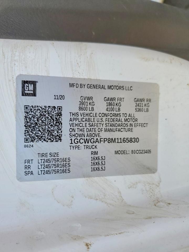 2021 Chevrolet Express 2500 Utility / Service Van