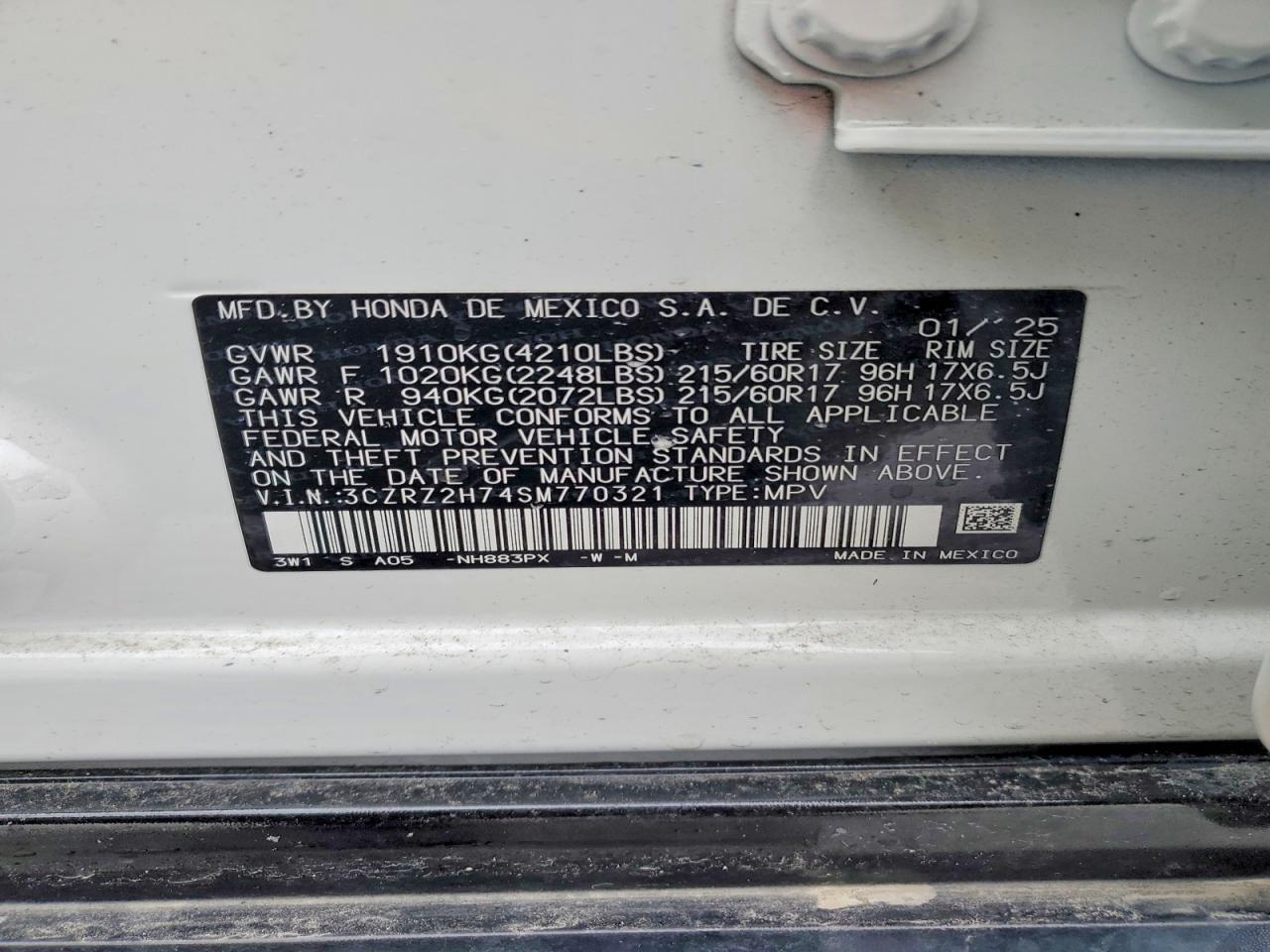 2025 Honda Hr-v exl