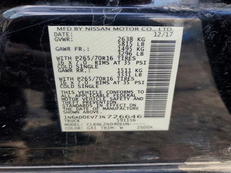 2018 Nissan Frontier sv