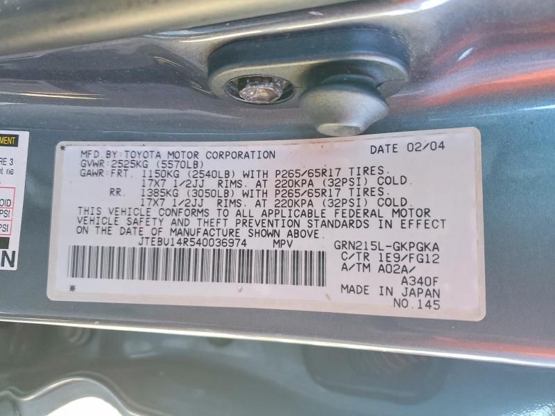 2004 Toyota 4runner SR5