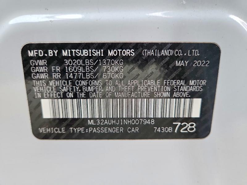 2022 Mitsubishi Mirage es