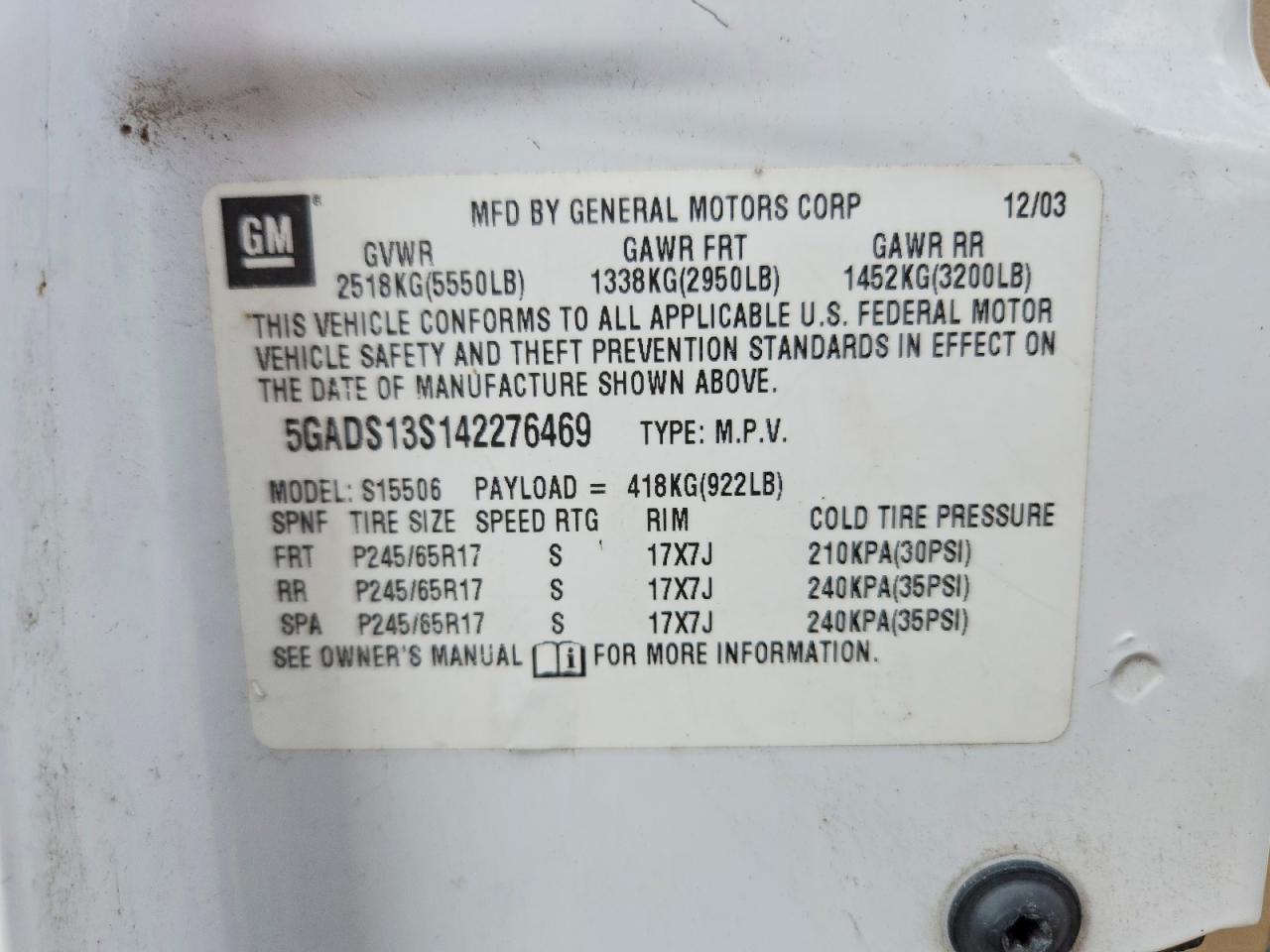 2004 Buick Rainier cxl
