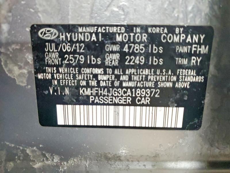 2012 Hyundai Azera gls