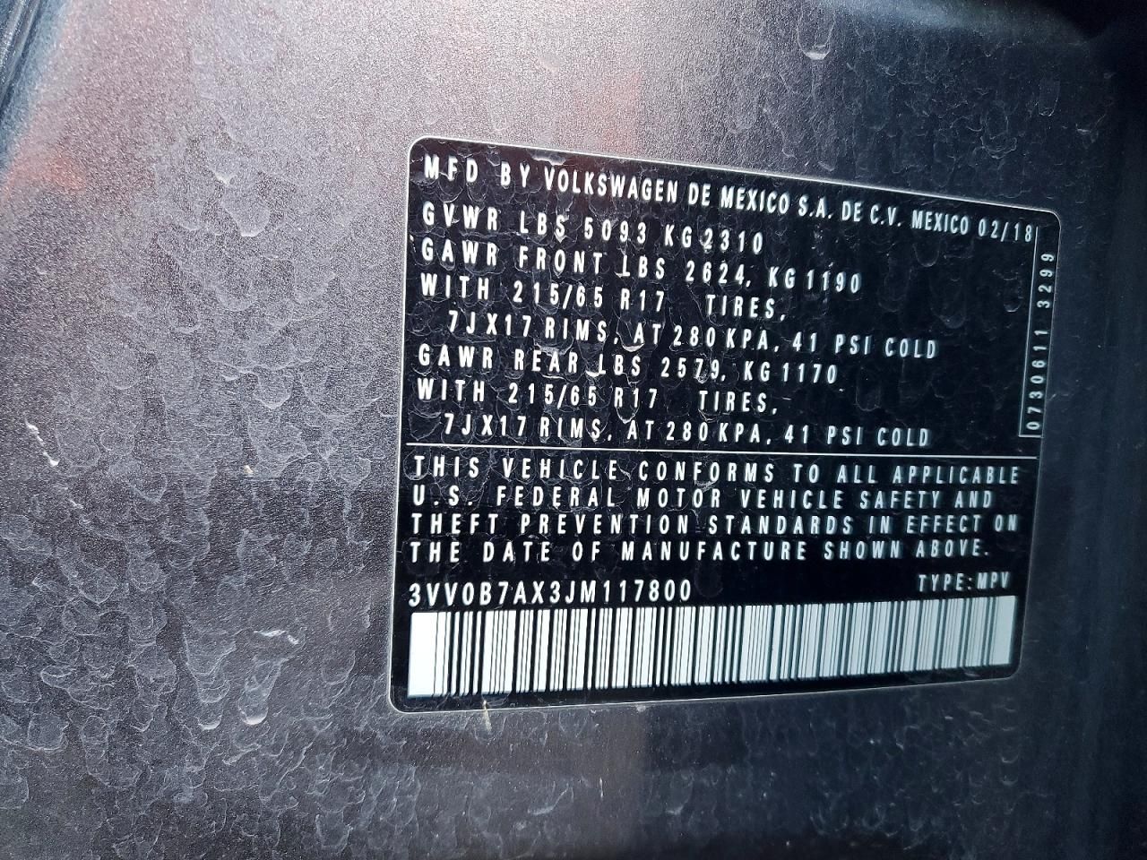 2018 Volkswagen Tiguan s