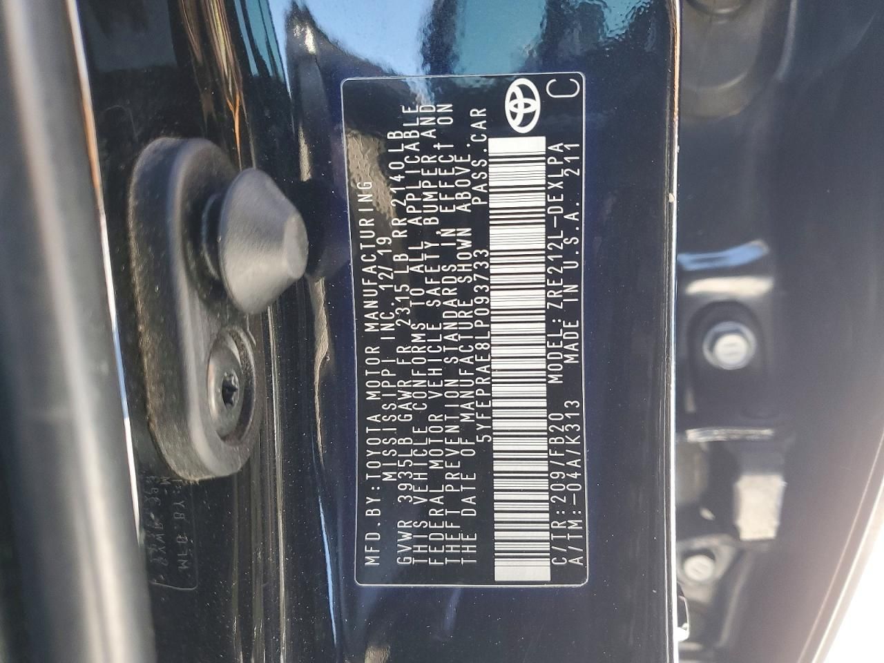 2020 Toyota Corolla le