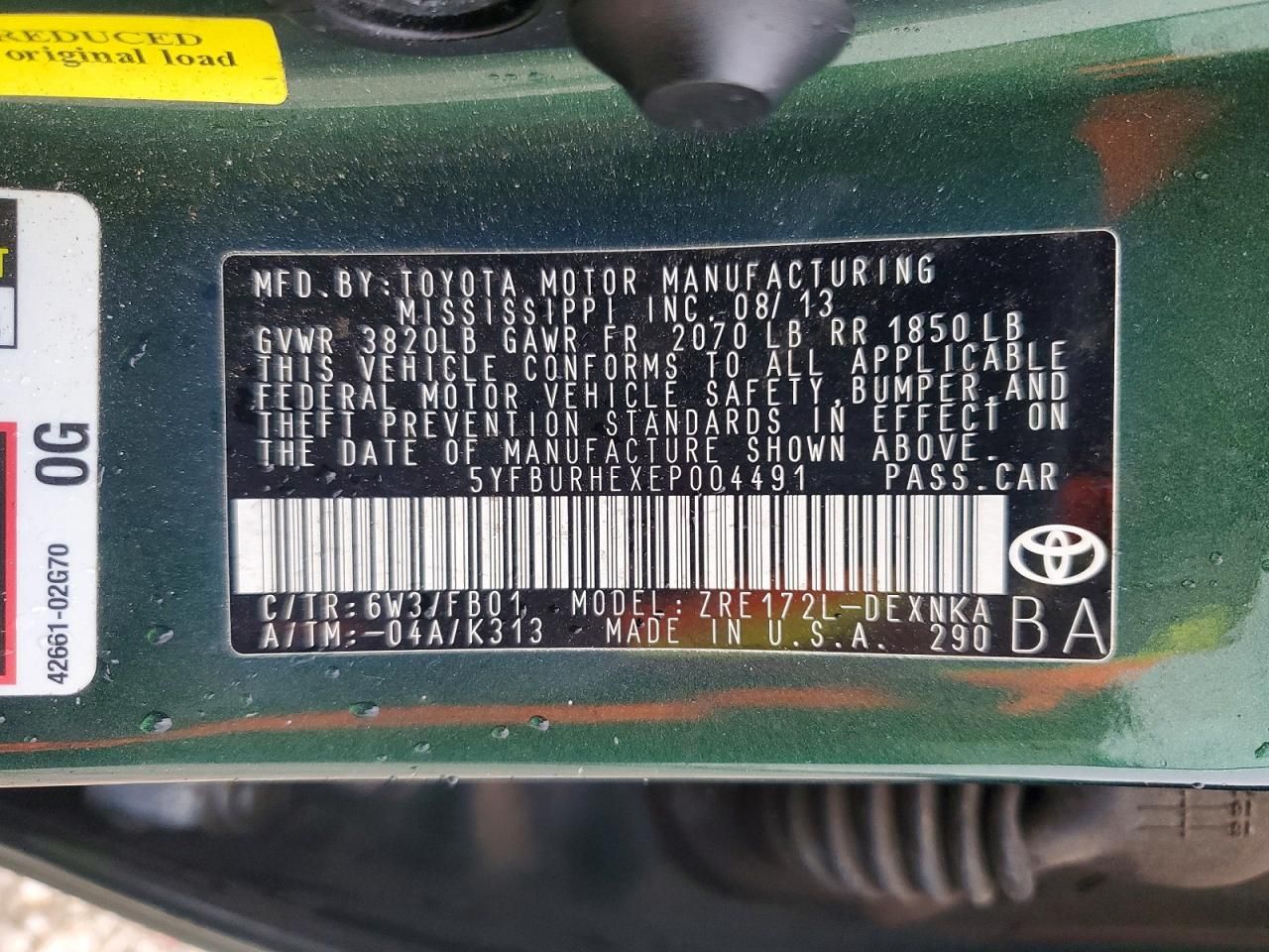 2014 Toyota Corolla l