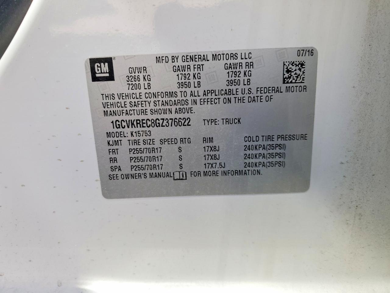2016 Chevrolet Silverado K1500 LT