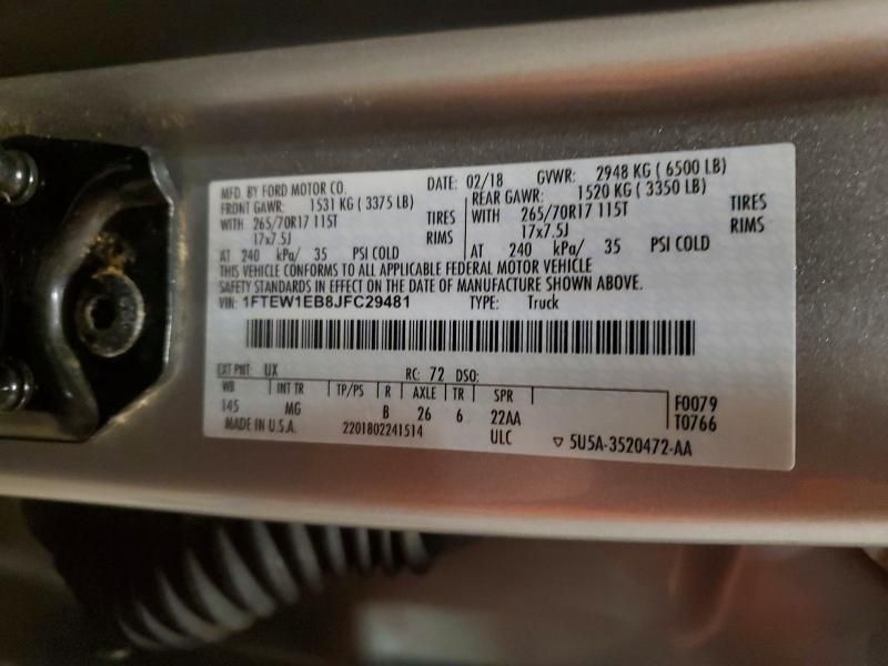 2018 Ford F150 Supercrew