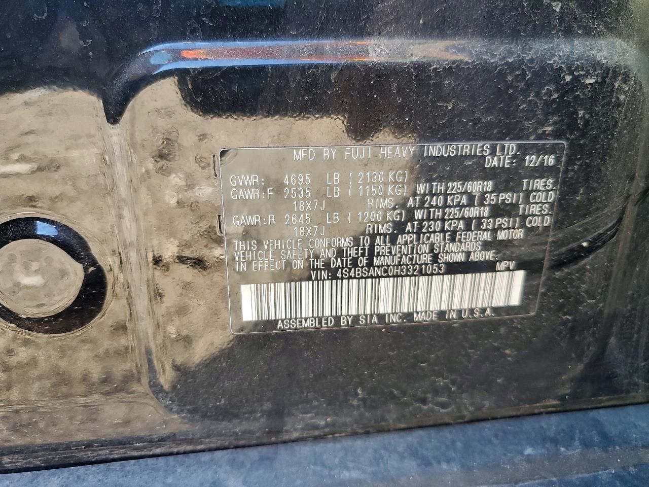 2017 Subaru Outback 2.5i Limited