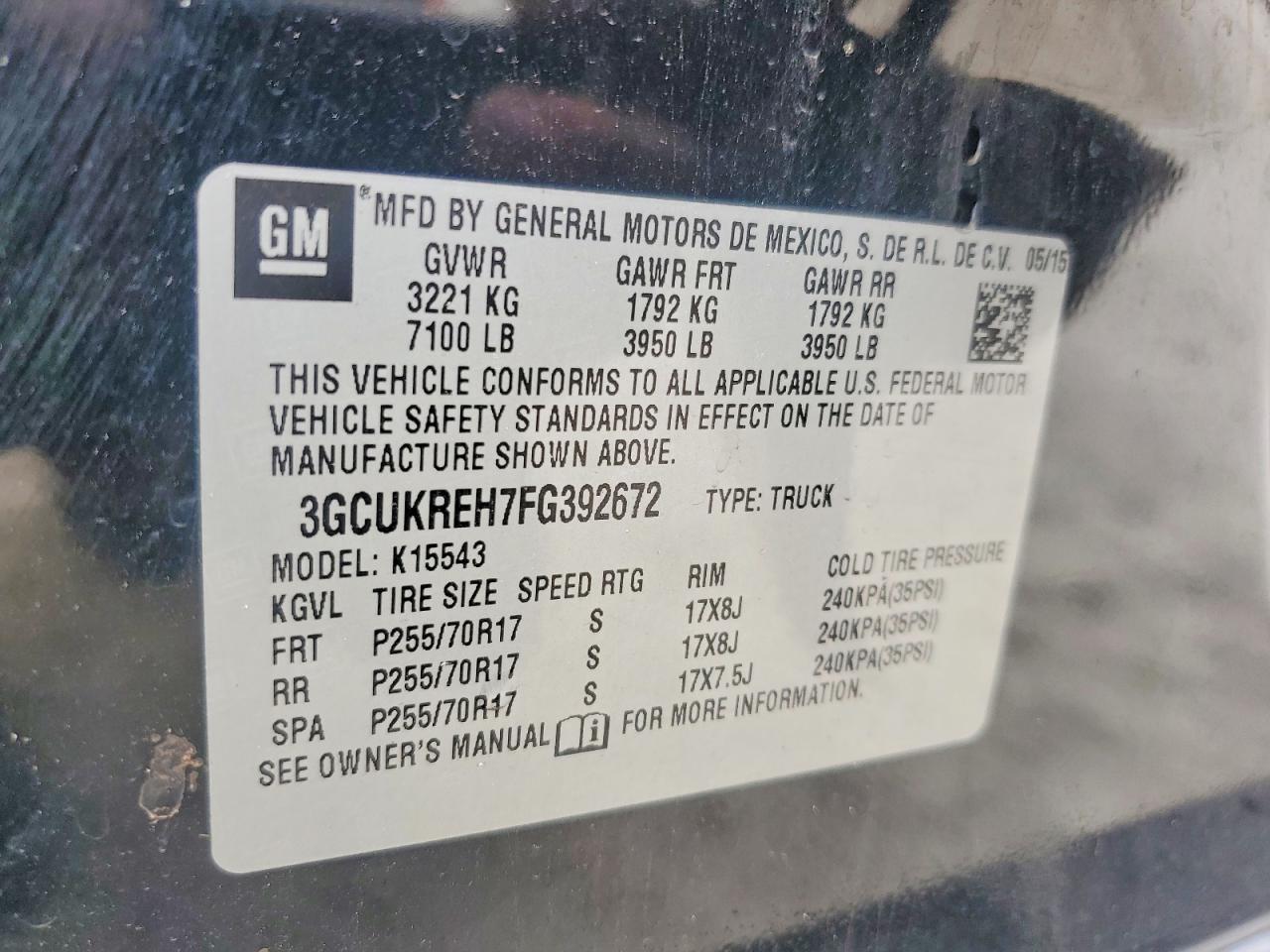 2015 Chevrolet Silverado K1500 lt