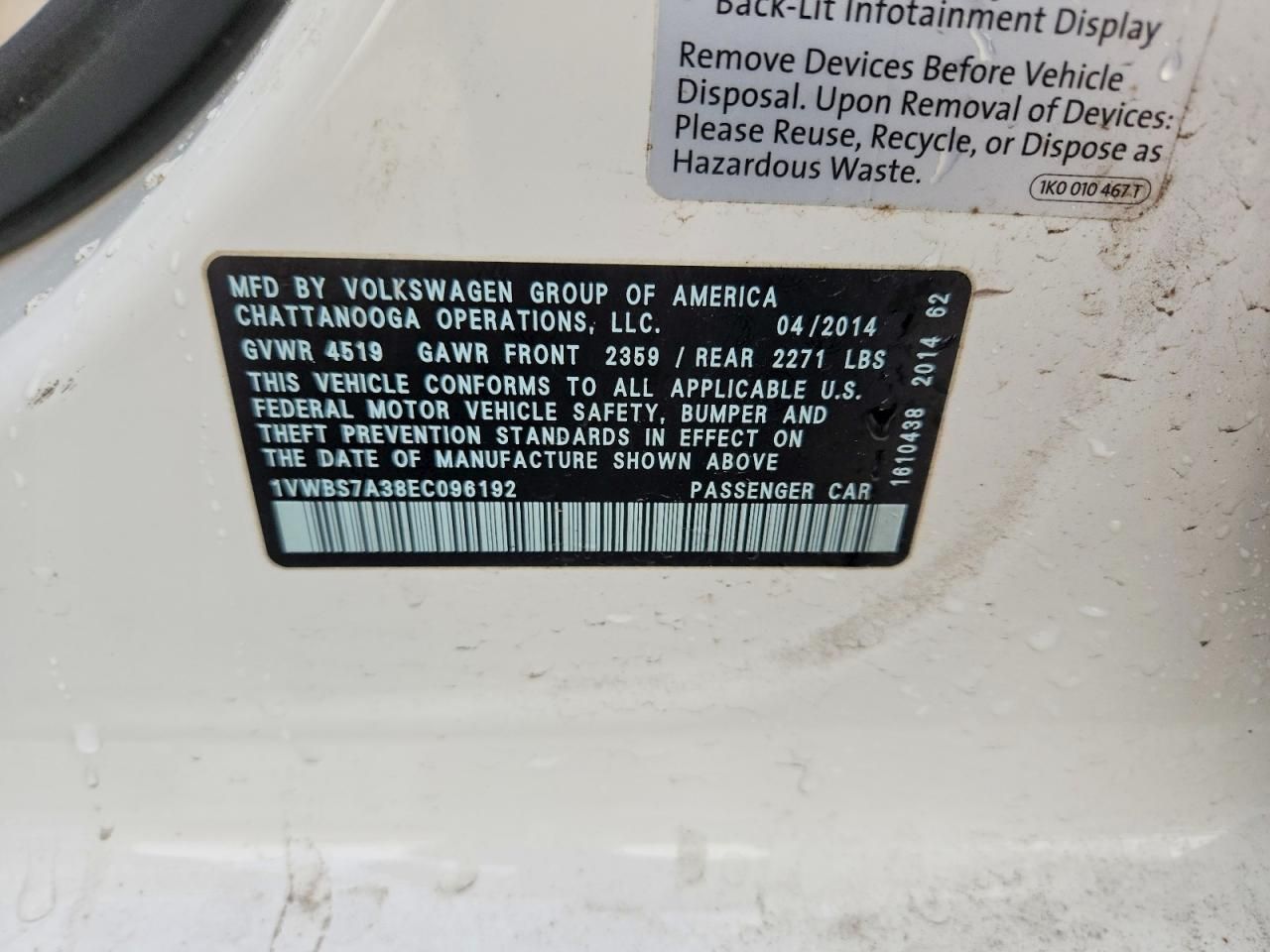 2014 Volkswagen Passat se