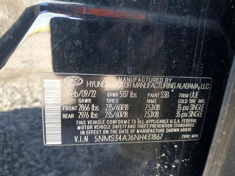 2022 Hyundai Santa fe sel